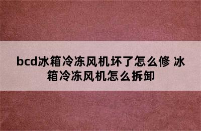 bcd冰箱冷冻风机坏了怎么修 冰箱冷冻风机怎么拆卸